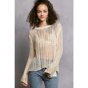 Openwork Round Neck Knit Cover Up
